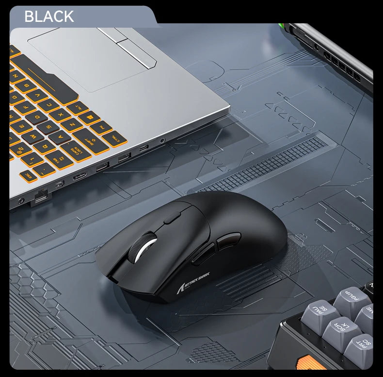 Attack Shark R1 Wireless Mouse Bluetooth Gaming Mouse PAW3311 Sensor,1000Hz Return-rate,Tri-mode,Ergonomic,Rechargeable