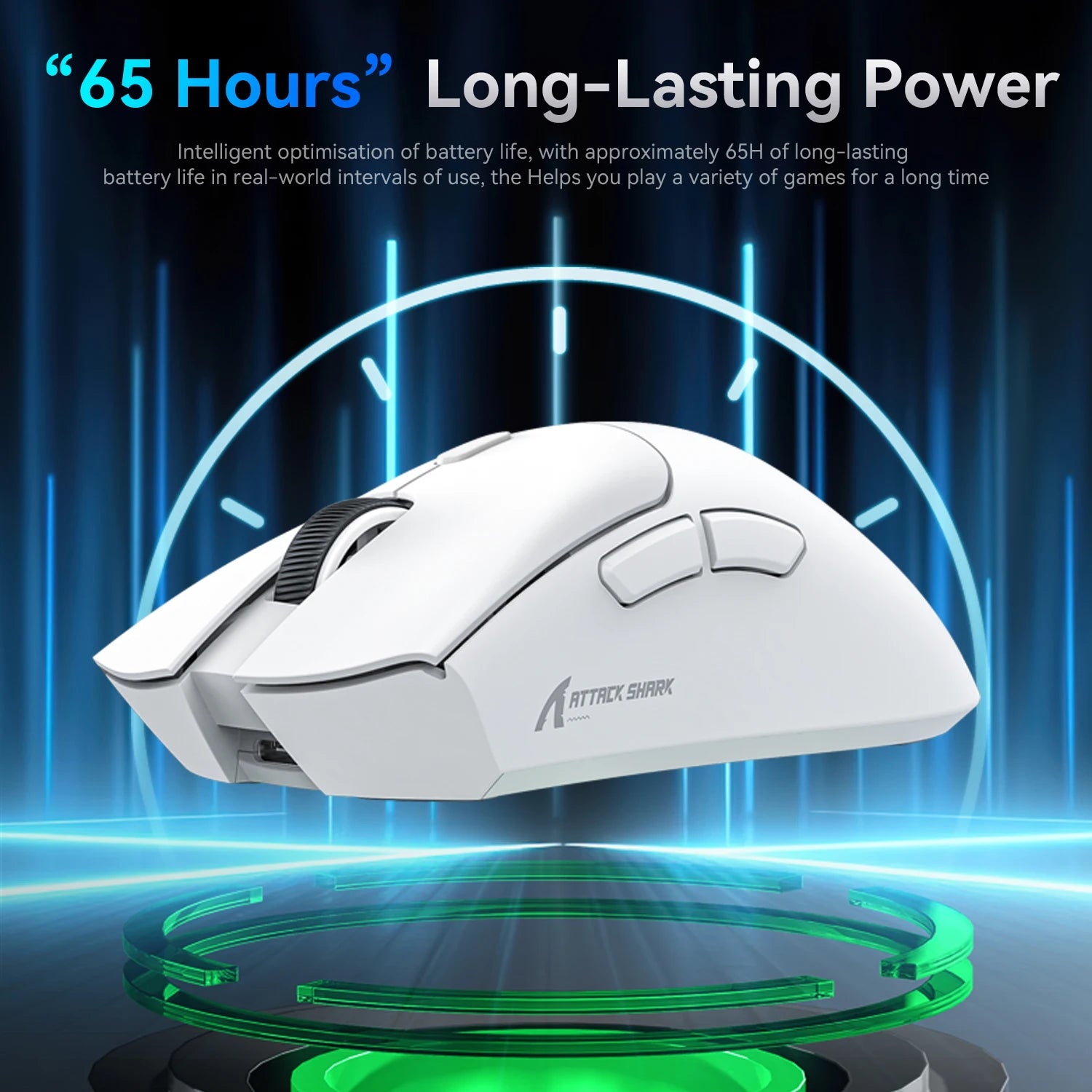 Attack Shark R1 Wireless Mouse Bluetooth Gaming Mouse PAW3311 Sensor,1000Hz Return-rate,Tri-mode,Ergonomic,Rechargeable