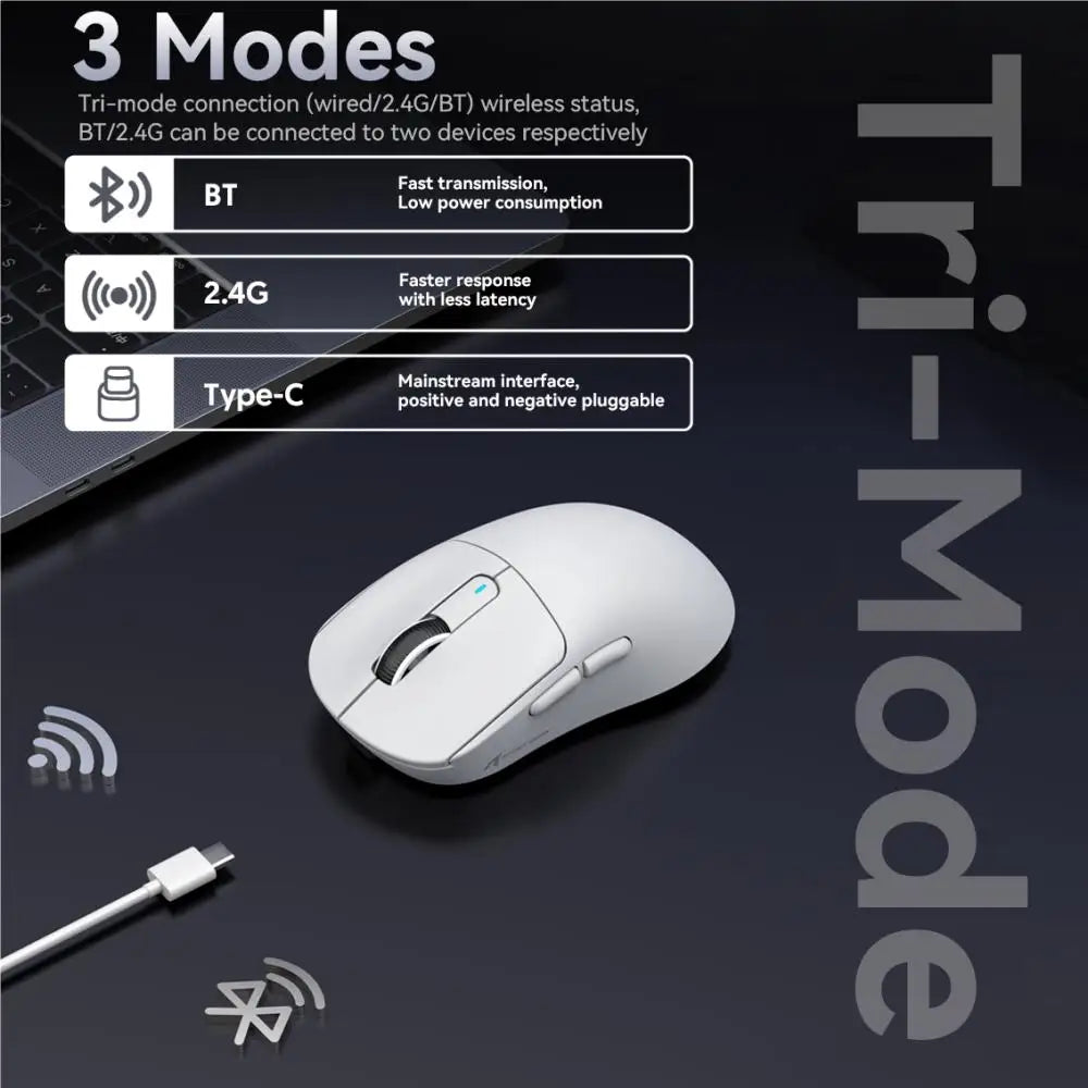 Attack Shark X3 Bluetooth Mouse,PixArt PAW3395,26000dpi,2.4g Wireless Tri-Mode Connection,Lightweight Macro Gaming Mouse