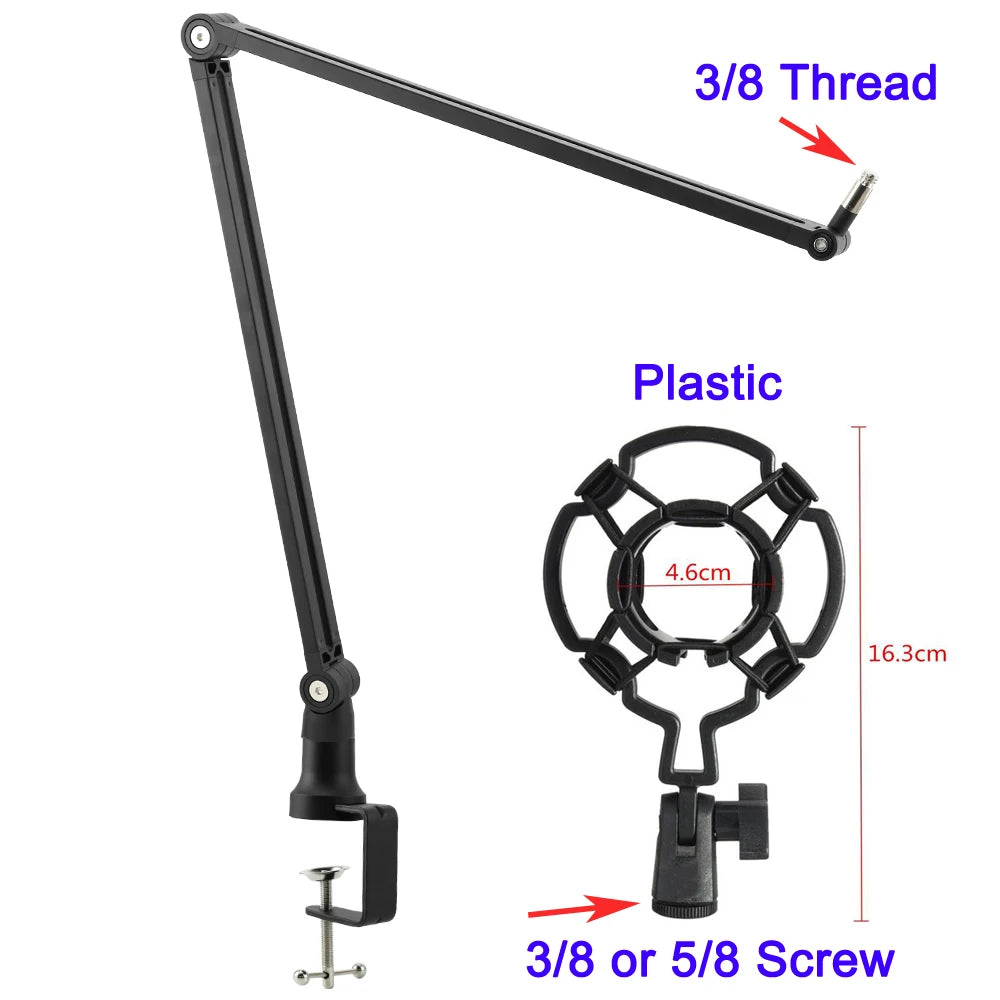 Adjustable Metal Microphone Stand for Gaming Streaming USB Condenser Mic Suspension Scissor Boom Arm for A8 A6V K688 K669 K658