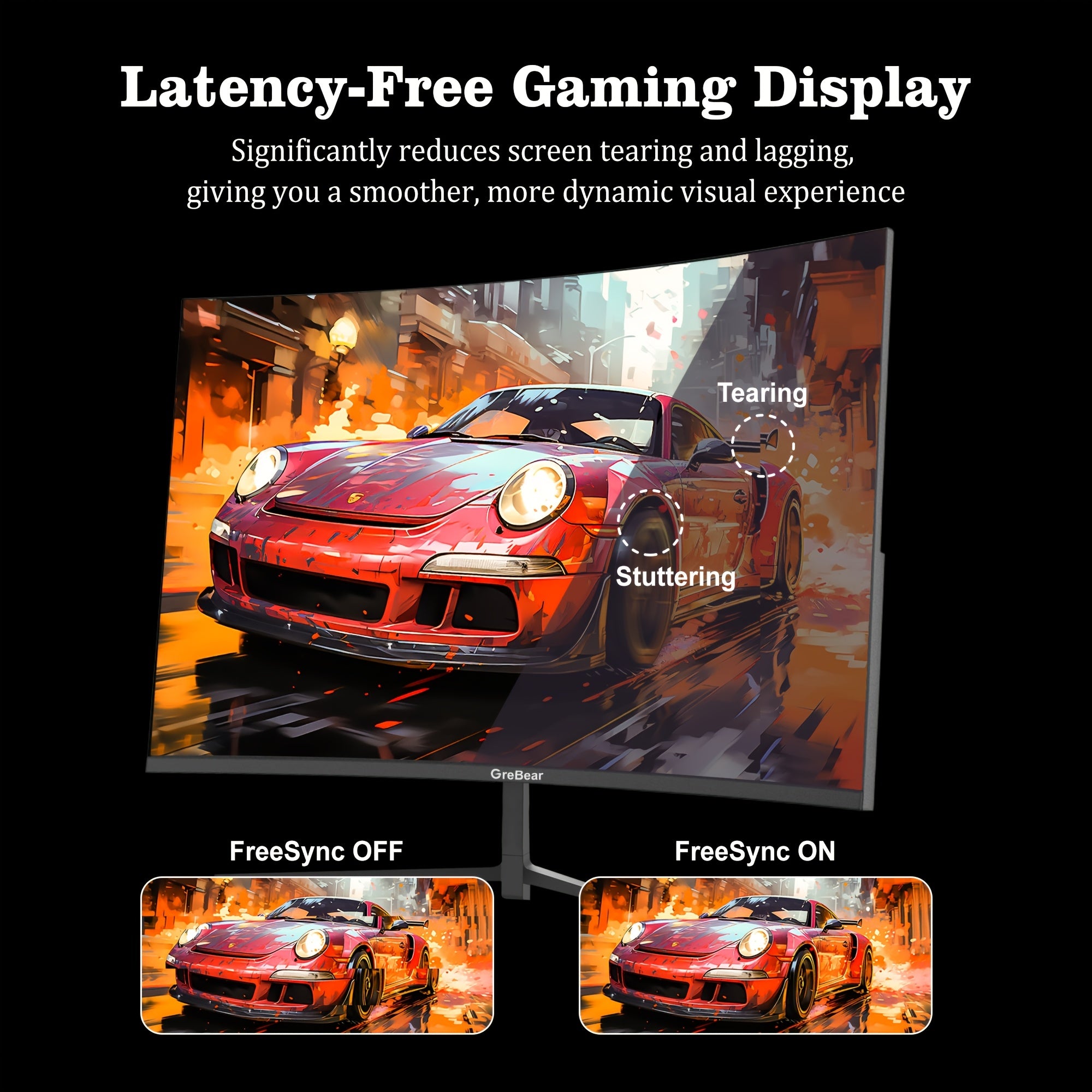 27" Curved Gaming Monitor - 165Hz FHD 1080P, VA Screen with 1ms GTG, FreeSync, 100% SRGB, HDR, HDTV, DP, Built-in Speaker, Adjustable Tilt, VESA Compatible for Home Office & Gaming